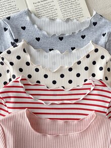 SHEIN 少女 4件組女童T恤 - 彩色 - 查看 3
