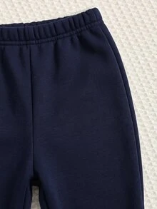 SHEIN 3件組男嬰秋冬滑雪套裝 可愛百搭休閒保暖內裡背心外套 針織字母圖案運動衫 適合冬季 - 藍白色 - 查看 10