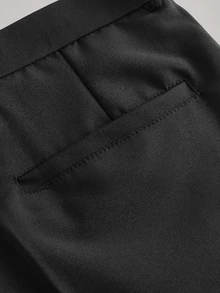 Officeau Men's Black Straight Leg Suit Pants, For Formal Business/ Office - Black - View 8