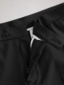 Officeau Men's Black Straight Leg Suit Pants, For Formal Business/ Office - Black - View 6
