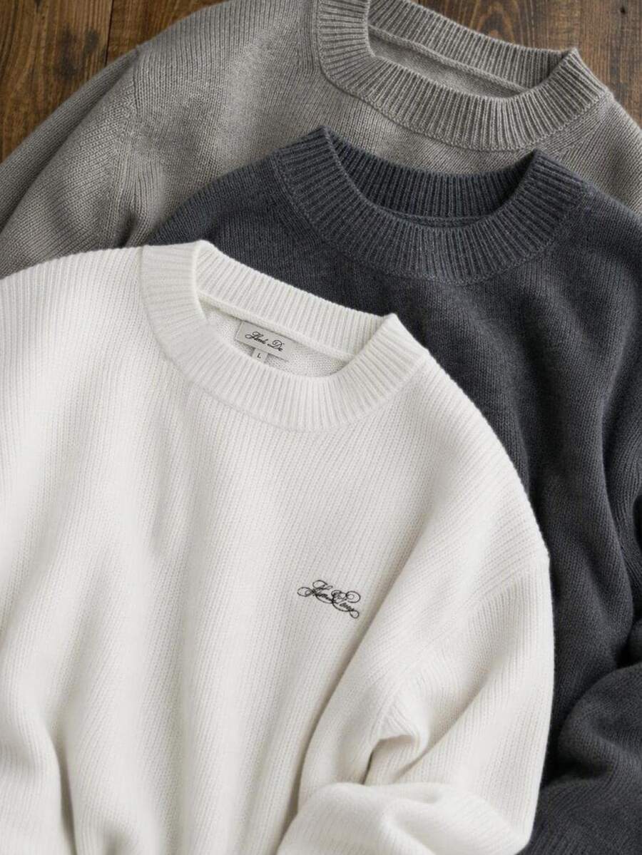 Mainfolk Men's Crew Neck Pullover Loose Fit Printed Sweatshirt Vintage Crewneck Sweatshirt,Cable Knit Sweatshirt,Oversized Sweatshirt Halloween Winter Party Autumn - White - View 1