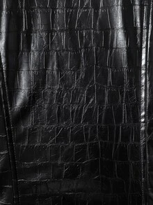 BamGleam Women's Biker Punk Oversized Collar American High-End Vintage Design Jacket - Black - View 7