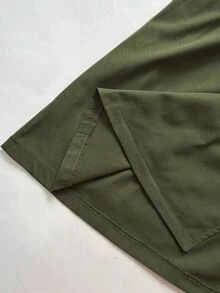Sunspun Plus Double Breasted Belted Trench Coat Fall - Army Green - View 6