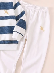 Young Boys 1-Pack Random Set Horse Graphic Crewneck Sweatshirt And Pants Outfit - Multicolor - View 4