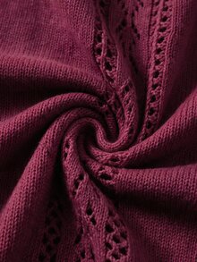 Flora Isola Flora Isola Elegant High Neck Fringe Trim Design Shawl Sweater For Women - Red - View 8