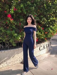 SHEIN MOD 3-Way Wear Women's Solid Color Slim Fit Navy Camisole,Sexy Tops - Navy Blue - View 11