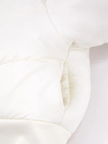 SHEIN Teen Girls Winter Coats Work Senior 2027 White Cute Baggy Streetwear - Apricot - View 6