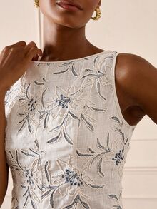 Lilora Women's Premium Embroidered Top, High-End Fashion Versatile Elegant French Brunch Tea Party, Dates, Parties, Leisure, Trips, Summer White Floral - Apricot - View 7