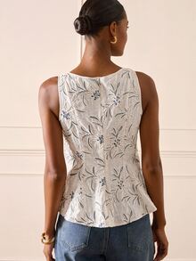Lilora Women's Premium Embroidered Top, High-End Fashion Versatile Elegant French Brunch Tea Party, Dates, Parties, Leisure, Trips, Summer White Floral - Apricot - View 3