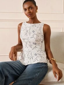 Lilora Women's Premium Embroidered Top, High-End Fashion Versatile Elegant French Brunch Tea Party, Dates, Parties, Leisure, Trips, Summer White Floral - Apricot - View 8