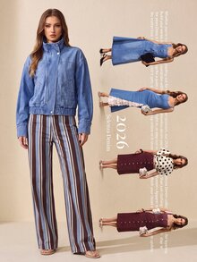 Selenza Jaket Denim Lengan Panjang Kasual Serbaguna untuk Wanita, Cocok untuk Sehari-hari - Biru - View 8