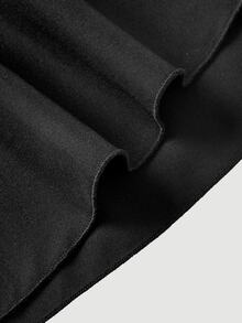 SHEIN MOD Women's Elegant Vintage Solid Color Bell Sleeve Blouse,Side-Slit Design On The Sleeves, Fall Clothes ,Casual ,Halloween Picnic Holiday Party - Black - View 6