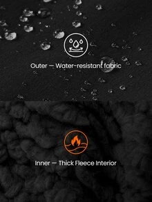 GLOWMODE جاكيت فليس قابل للعكس Double Take مع جانب منسوج مقاوم للماء، ياقة عالية وسحاب معدني، ملابس كاجوال يومية خارجية للخريف والشتاء - الأسود - مشاهدة 7