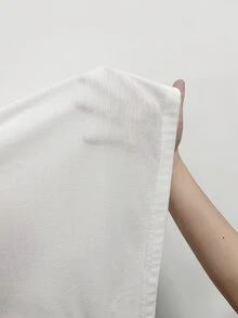 Manfinity Homme 男士短袖T恤，合身領口圓領短袖圖形T恤，休閒多彩夏季針織上衣 - 白色 - 查看 4