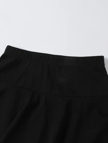 SHEIN 少女酷感休閒百搭優雅二合一裙褲，適合春秋冬季穿著，完美適用於學校、假期與外出 - 黑色 - 查看 5