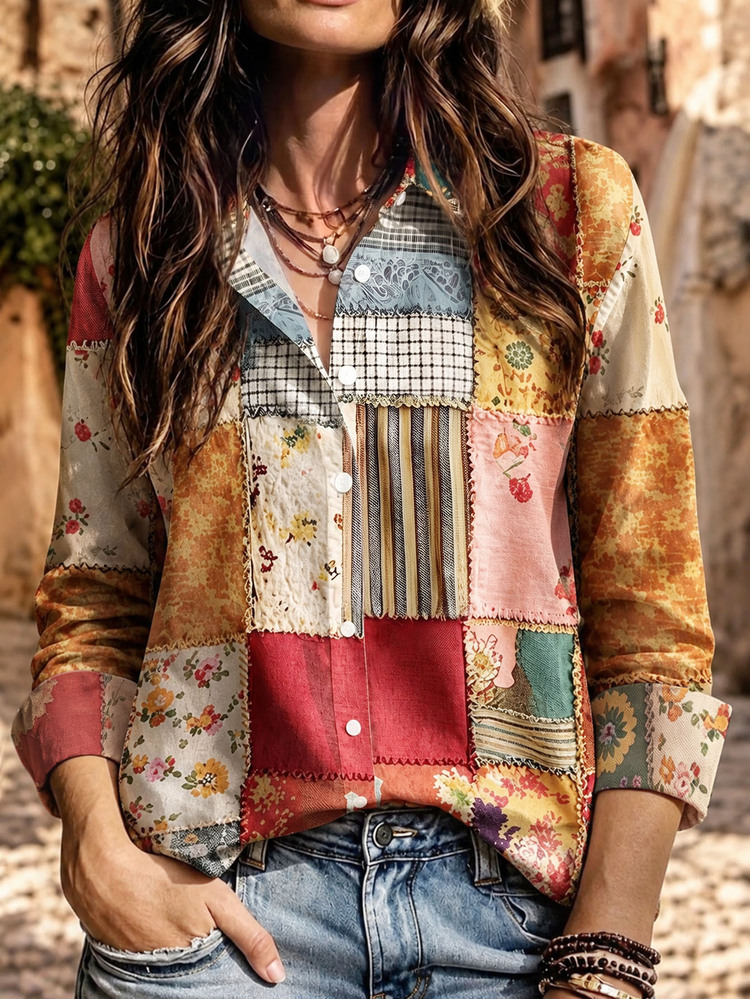 Breezaya Women's Floral Print Casual Versatile Daily Wear Long-Sleeved Shirt - Multicolor - View 3
