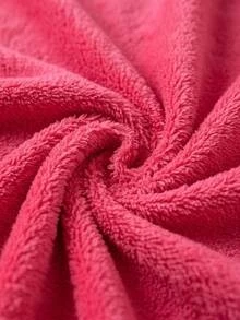 SHEIN Cottnline رداء منزلي نسائي أحمر فروي مع تطريز تفاصيل الحب، أكمام طويلة، دافئ ومريح مع حزام - الأحمر - مشاهدة 8