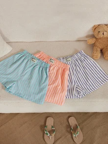 INAWLY Pantalones cortos casuales y sueltos con cintura elástica para mujer - Multicolor - Ver 1