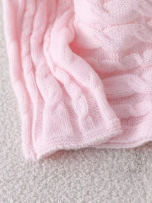Girls' Elegant Youthful Gentle Elegant Crochet Round Neck Cardigan Autumn Winter - Pink - View 5