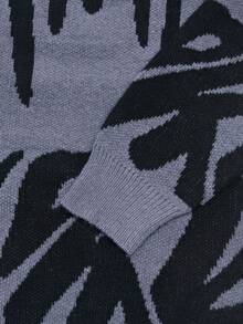 NEOSTRIT Men's Letter Pattern Casual Daily Wear Long Sleeve Sweater - Dark Grey - View 5