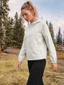 In My Nature Women's Hooded Casual Outdoor Softshell Jacket - Light Grey - View 6
