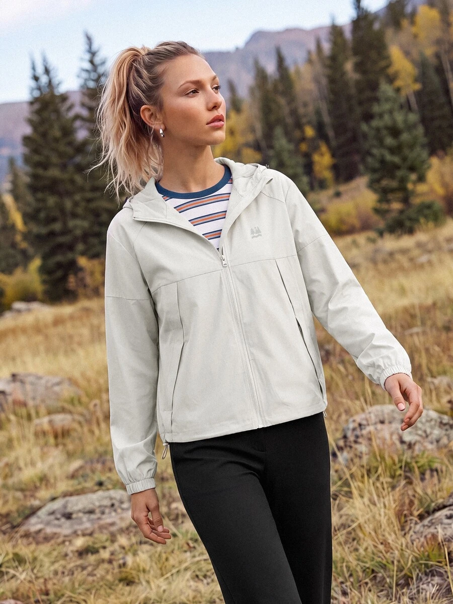 In My Nature Women's Hooded Casual Outdoor Softshell Jacket - Light Grey - View 1