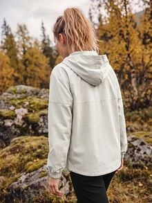 In My Nature Women's Hooded Casual Outdoor Softshell Jacket - Light Grey - View 2