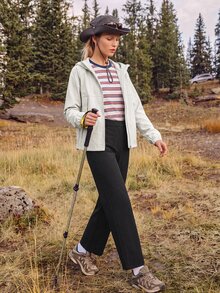 In My Nature Women's Hooded Casual Outdoor Softshell Jacket - Light Grey - View 3