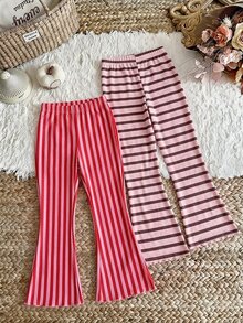 2PCS Young Girls Pants - Multicolor - View 2