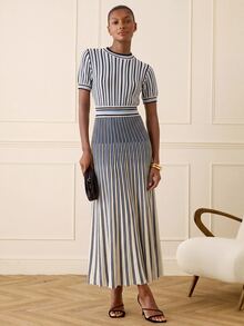 Lilora 女款高級優雅不對稱單肩針織洋裝，時尚百搭優雅連身裙，適合通勤、日常休閒外出、聚會、約會、派對、休閒、旅行、假期，秋冬季節度假旅行 - 彩色 - 查看 4