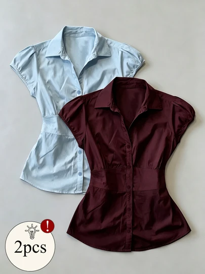 IslaSuriya Camisa casual de unicolor versátil para uso diario de mujer