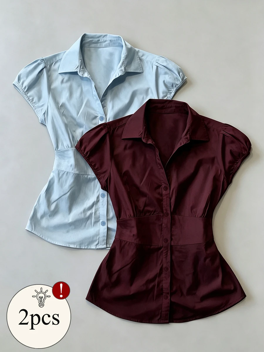 IslaSuriya Women's Solid Color Casual Versatile Daily Wear Shirt - Multicolor - View 1