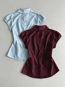 IslaSuriya Women's Solid Color Casual Versatile Daily Wear Shirt - Multicolor - View 2