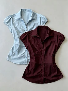 IslaSuriya Women's Solid Color Casual Versatile Daily Wear Shirt - Multicolor - View 3