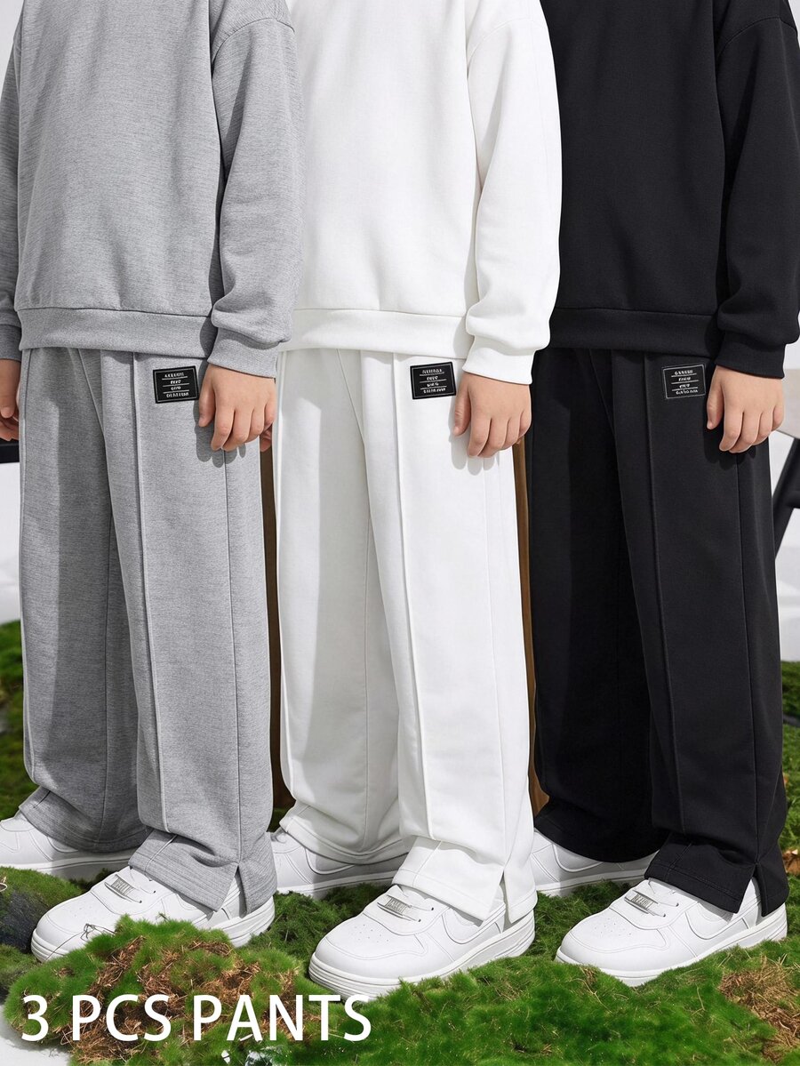 SHEIN Kids 3PCS Young Boys Sweatpants - Multicolor - View 1