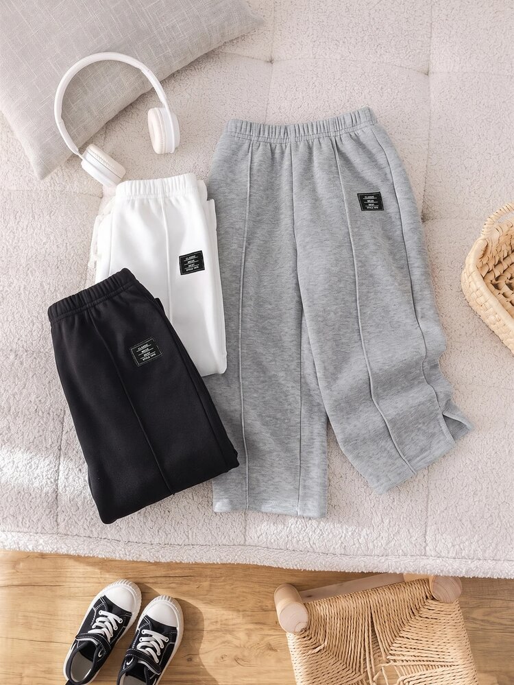 SHEIN 3PCS Young Boys Sweatpants - Multicolor - View 3