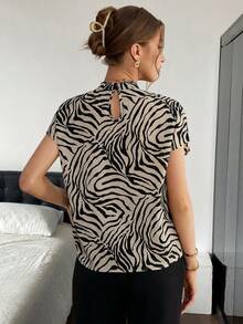 SHEIN Essnce Leopard Shirt Women's Summer Commuting Leopard Print Wide Strap Shirt - Multicolor - View 7