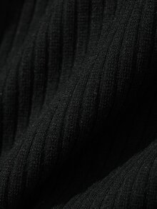 FRIFUL Women's Solid Color Casual Versatile Daily Wear Long Sleeve T-Shirt - Black - View 5