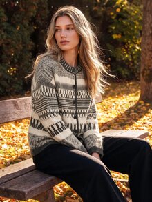 Anewsta Women's Striped Long-Sleeved Single-Breasted Casual Knit Cardigan - Multicolor - View 7