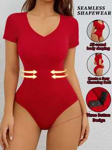 Sirith 1pc Women's One-Piece Shapewear - Red - View 5