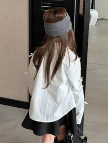 Dazy Kids Tween Girl Fall Clothes Tween Girl) Lace Doll Face Puff Long Sleeve Sweet Blouse - White - View 2