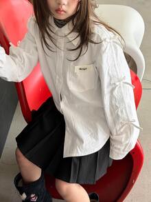 Dazy Kids Tween Girl Fall Clothes Tween Girl) Lace Doll Face Puff Long Sleeve Sweet Blouse - White - View 6