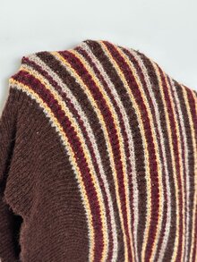 Aloruh Women's Long Sleeve Off-Shoulder Striped Sweater - Multicolor - View 9