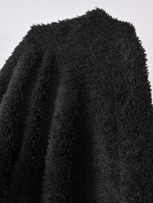 Solflare Sweatshirt Wanita Ukuran Plus Warna Hitam Polos Lengan Panjang dengan Resleting Depan dan Tali Serut, Model Musim Gugur/Dingin Terbaru, Hangat dan Nyaman untuk di Rumah, Jalan-jalan, Kencan & Sekolah - Hitam - View 11