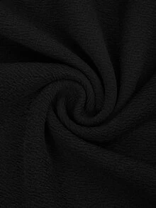 Sweetra French Style Black & White Contrast Color Evening Dress, Bowknot Neckline, Long Sleeve, Ruffle Hem, Fitted Mermaid Silhouette, Elegant Party Dress - Black and White - View 4