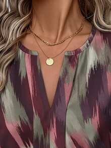 Easowa Casual Minimalist Women's Abstract Geometric Element Shirt, Suitable For Autumn/Winter Outings - Multicolor - View 4