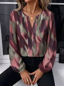 Easowa Casual Minimalist Women's Abstract Geometric Element Shirt, Suitable For Autumn/Winter Outings - Multicolor - View 6