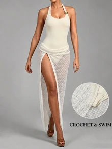 CHARMVALE Women's Elegant Sexy Beach Dress, Summer - Apricot - View 5
