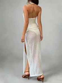 CHARMVALE Women's Elegant Sexy Beach Dress, Summer - Apricot - View 4