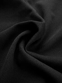 Velvienne Plus Size Women's Autumn Elegant Minimalist Fashion Commute Date Lace Patchwork Long Sleeve Mock Neck Cinched Waist A-Line Knit Dress Fall - Black - View 3